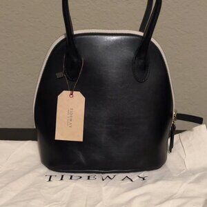 TIDEWAY of JAPAN genuine all leather black BOSTON MOSS S Satchel Bag